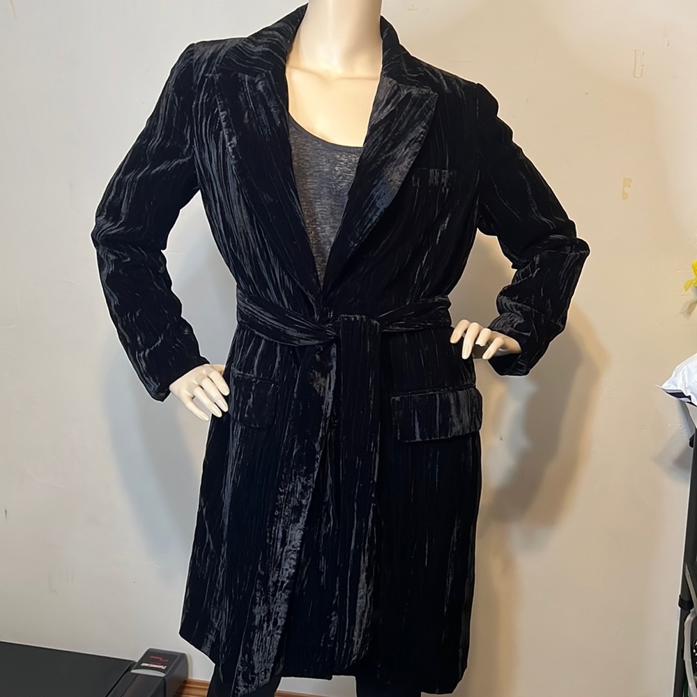 Worth New York crushed velvet black jacket - S